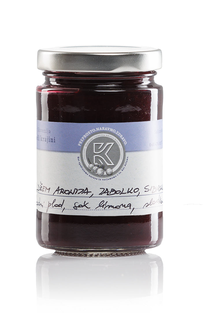 Džem aronija, jabolko, sibirska borovnica 370ml